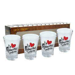 Copo Shot Kit c/ 4 Unid - Eu Amo Balneario