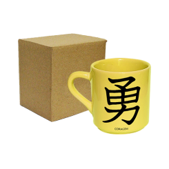 XÍCARA DE CAFÉ AMARELA 50ML - KANJI CORAGEM