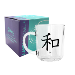 CANECA DE VIDRO LISA 245ML - KANJI PAZ