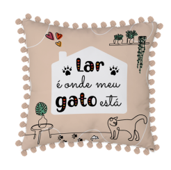 CAPA ALMOFADA GRANDE- LAR GATO - PET FRIENDS