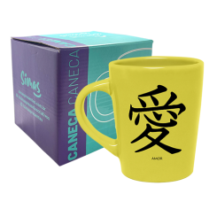 CANECA DROP AMARELA 270ML - KANJI AMOR