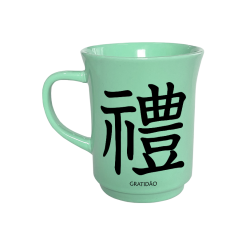 CANECA AMERICANA VERDE 190ML - KANJI GRATIDÃO