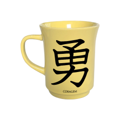 CANECA AMERICANA AMARELA 190ML - KANJI CORAGEM