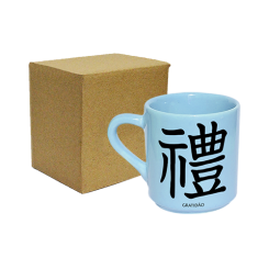 XÍCARA DE CAFÉ AZUL 50ML - KANJI GRATIDÃO