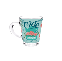 CANECA DE VIDRO MINI - MÃE AQUECE