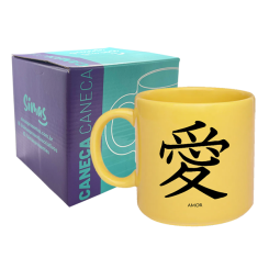 CANECA AMARELA 330ML - KANJI AMOR