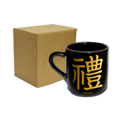 XÍCARA DE CAFÉ PRETA 50ML - KANJI GRATIDÃO