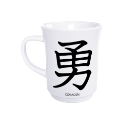 CANECA AMERICANA BRANCA 190ML - KANJI CORAGEM