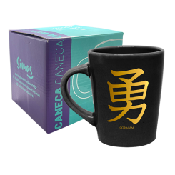 CANECA DROP PRETA 270ML - KANJI CORAGEM