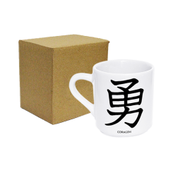 XÍCARA DE CAFÉ BRANCA 50ML - KANJI CORAGEM