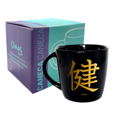 CANECA PRETA 320ML - KANJI SAÚDE