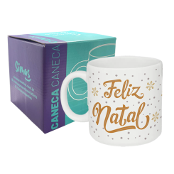 CANECA BRANCA 330ML C/ CX - FELIZ NATAL