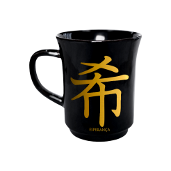 CANECA AMERICANA PRETA 190ML - KANJI ESPERANÇA