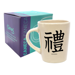 CANECA DROP NATURAL 270ML - KANJI GRATIDÃO