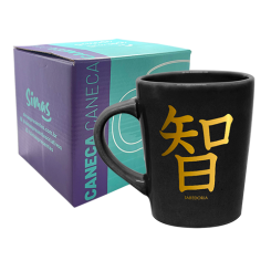 CANECA DROP PRETA 270ML - KANJI SABEDORIA