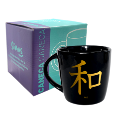 CANECA PRETA 320ML - KANJI PAZ