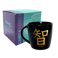 CANECA PRETA 320ML - KANJI SABEDORIA