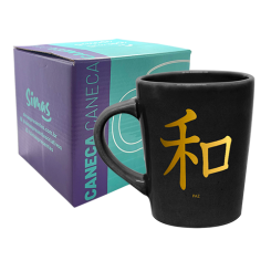 CANECA DROP PRETA 270ML - KANJI PAZ