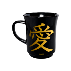 CANECA AMERICANA PRETA 190ML - KANJI AMOR