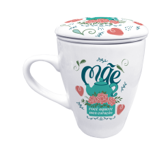 CANECA DE CHÁ INFUSOR - MÃE AQUECE