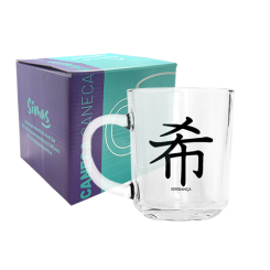 CANECA DE VIDRO LISA 245ML - KANJI ESPERANÇA