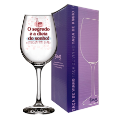 TAÇA DE VINHO 300ML - PRONTO, FALEI! - DIETA DO SONHO