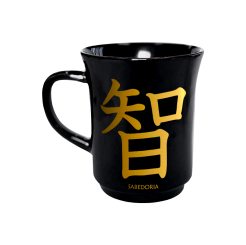 CANECA AMERICANA PRETA 190ML - KANJI SABEDORIA