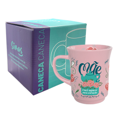 CANECA AMERICANA ROSA 190ML - MÃE AQUECE