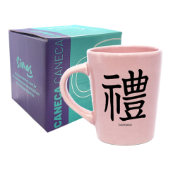 CANECA DROP ROSA 270ML - KANJI GRATIDÃO