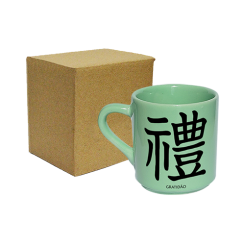 XÍCARA DE CAFÉ VERDE 50ML - KANJI GRATIDÃO