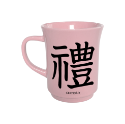 CANECA AMERICANA ROSA 190ML - KANJI GRATIDÃO