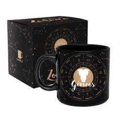 CANECA PRETA 330ML - ZODÍACO - GÊMEOS