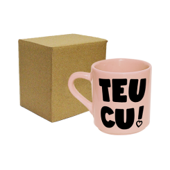 XICARA DE CAFÉ ROSA  50ML - TEU CU - CARINHO