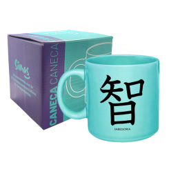 CANECA TURQUESA 330ML - KANJI SABEDORIA