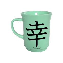 CANECA AMERICANA VERDE 190ML - KANJI FELICIDADE