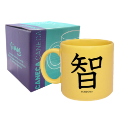 CANECA AMARELA 330ML - KANJI SABEDORIA