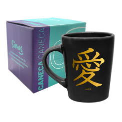 CANECA DROP PRETA 270ML - KANJI AMOR