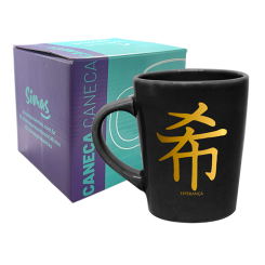 CANECA DROP PRETA 270ML - KANJI ESPERANÇA